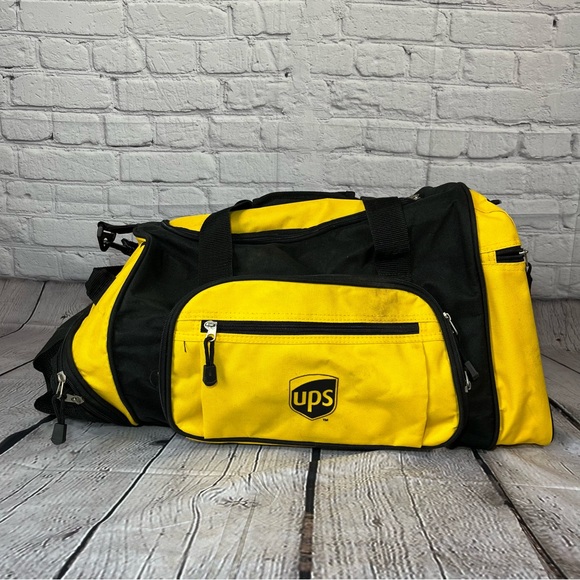 Vintage UPS United Parcel Service Canvas Duffle Bag Logo Heavy Duty Y2K
